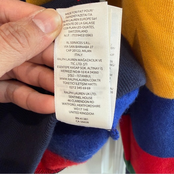 Polo Ralph Lauren Men's Multicolor Bold Striped Cotton Fleece Lined Hoodie sz M - Picture 13 of 15